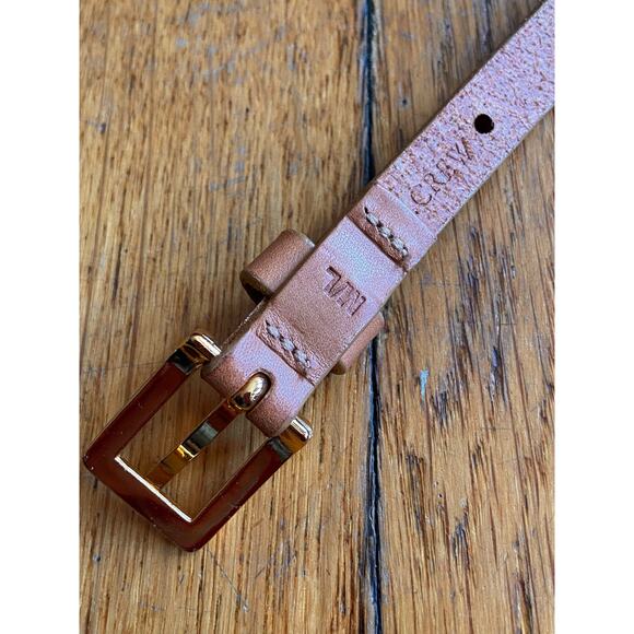 JCREW Skinny Tan Perforated Leather Belt sz M/L - Picture 7 of 10